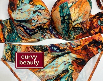 Printed plus size swimwear | Big size swimming suit | Swimwear | Swimsuit | Plus size swimsuit | Gift for her | Sexy swimwear