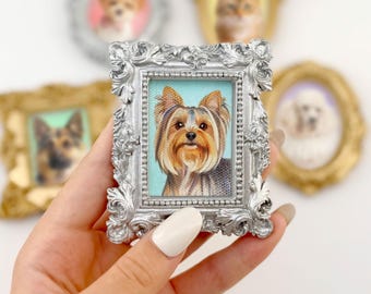 Custom Hand-Painted Pet Portrait Magnet: Vintage Style Cat Dog Memorial, Personalized Gift