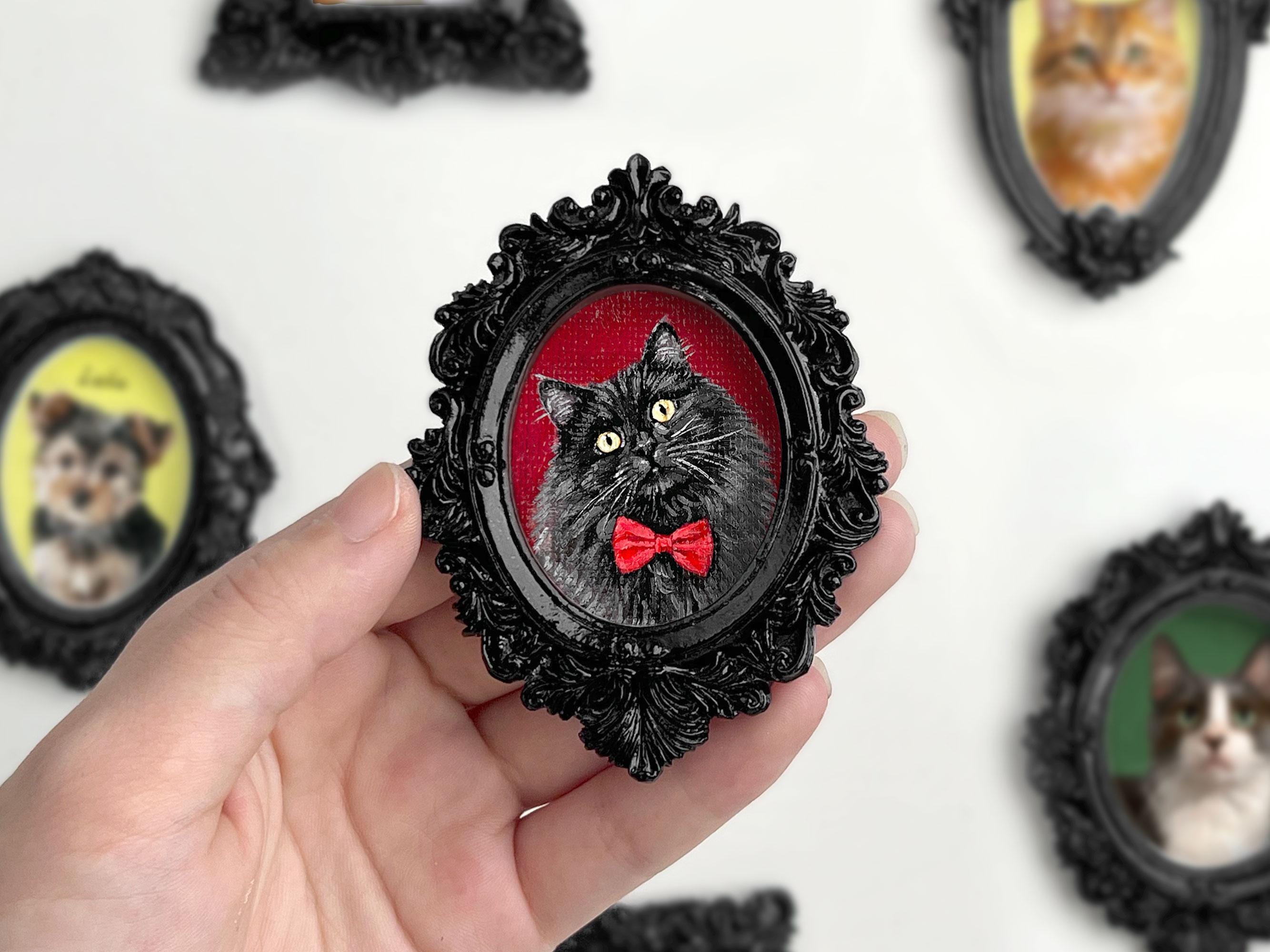 Custom Pet Portrait Magnet: Hand-Painted Personalized Gift, Pet Memorial