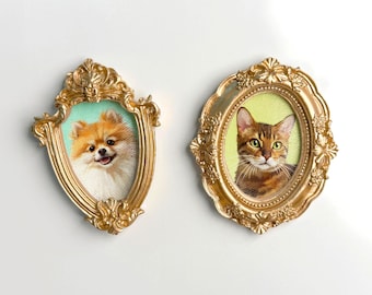 Hand-Painted Pet Magnet: Custom Vintage Style Fridge Decor, Pet Memorial, Personalized Gift