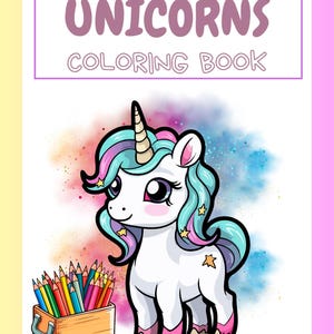Magical Unicorn Dreams, Enchanted Unicorns & Rainbows, Adorable Unicorn Cuties, Cute Sparkly Unicorns, Printable Unicorn Coloring 20 Pages,