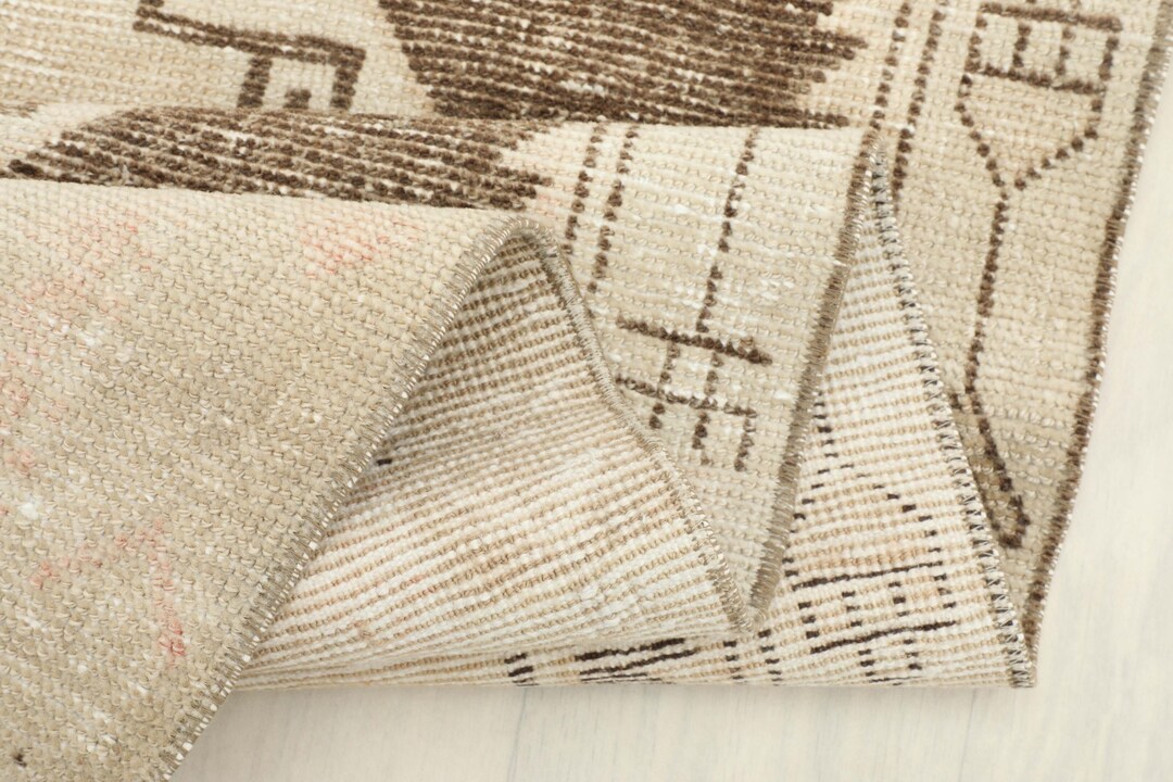 4x8 Beige Brown Turkish Runner, 4x8 Faded Vintage Rug, Kitchen Runner ...
