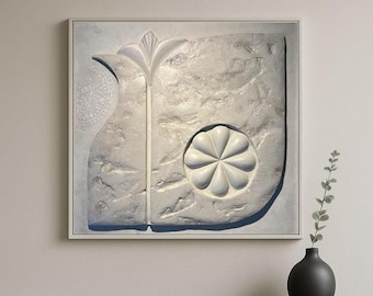 Handmade 3D Textured Relief Wall Art, Abstract Sculpture, Modern Minimalist Decor