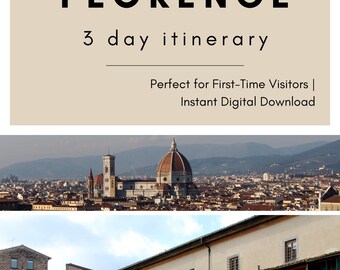 Florence 3-Day Travel Itinerary | Perfect Florence Trip Guide | Digital PDF Download