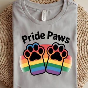LGBTQ Pride Paws PNG, Rainbow Paw Print Clipart, Pet Pride PNG, Cute Dog Cat Pride Sticker, Digital File for Sublimation & Shirts