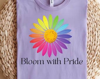Blüte mit Stolz PNG | LGBTQ+ Regenbogen Blumen Clipart für T-Shirts & Tragetaschen | Pride Month Sublimationsdesign | Digitaler Download