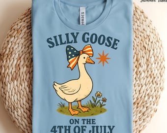 Silly Goose 4th of July PNG, Funny Patriotic Goose Clipart, Retro USA Party PNG, Independence Day Shirt Design, Digital Sublimation File