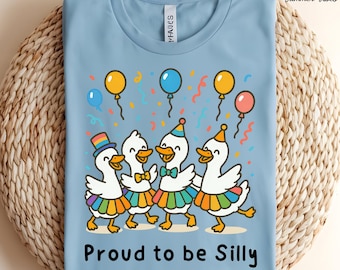 Stolz darauf, doof zu sein PNG, lustige Gans LGBTQ + Pride Clipart, Regenbogen Entenparty digitaler Download, Pride Month Sublimation Design