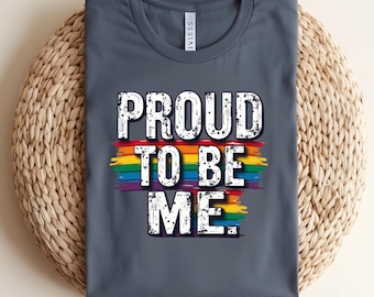 Orgulloso de ser yo PNG / Clipart de cita arcoíris LGBTQ+ para camisetas y pósteres / Diseño de sublimación de orgullo / Gráfico de descarga digital