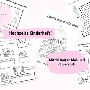 ¡Folleto de boda para niños! ¡Diversión pintando y armando rompecabezas!