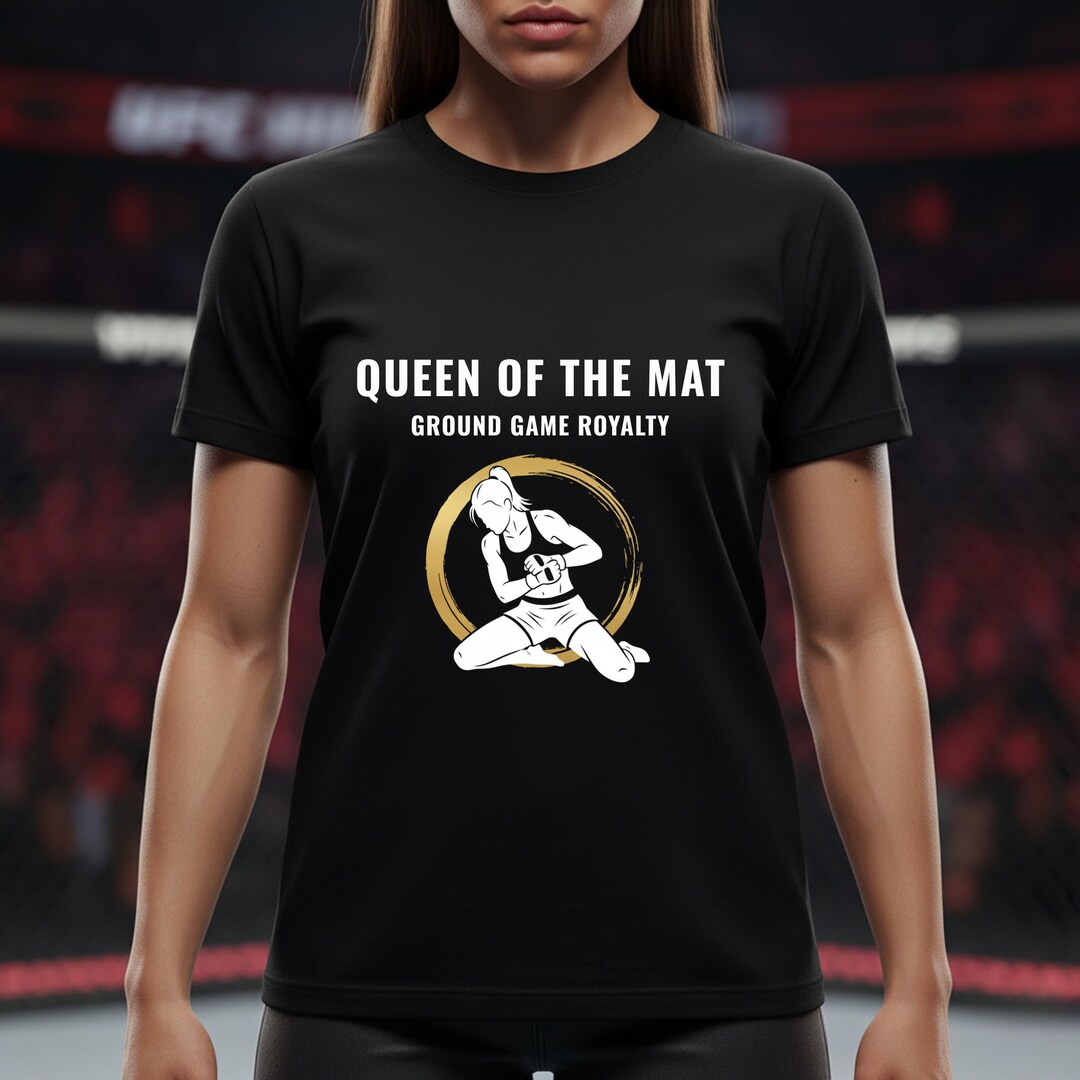 Rock Queen Mat Stack Queen Mat T-shirt, Ground Game Royalty, Female Fighter MMA Graphic Tee ...