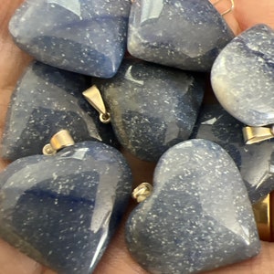Dumortierite  heart gemstone pendants