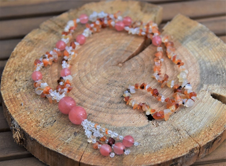 Carnelian /& Cherry Quartz Necklace