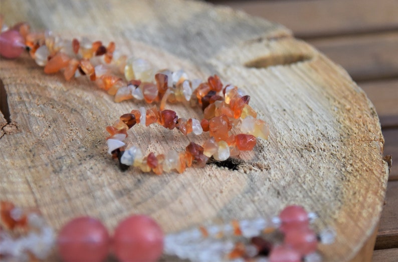 Carnelian /& Cherry Quartz Necklace