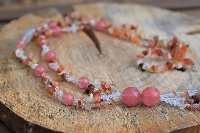 Carnelian /& Cherry Quartz Necklace
