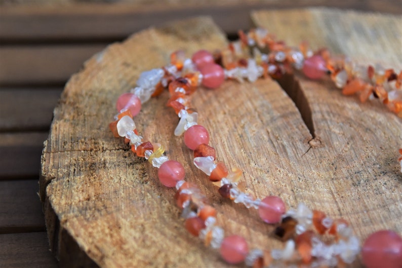 Carnelian /& Cherry Quartz Necklace