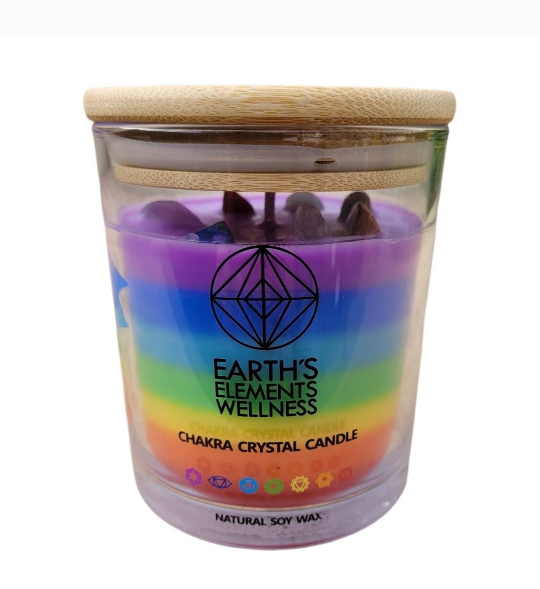 Earths Elements Wellness Chakra Crystal Candle Etsy