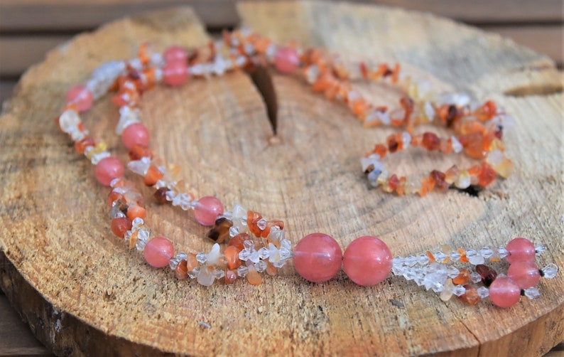 Carnelian /& Cherry Quartz Necklace