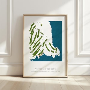 Victoria Golf Club Platz Karte Wand Kunst - British Columbia Wand Kunst - Kanadisches Geschenk für Ihn