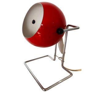 Red Danish Table Lamp: 1960s E.S. Horn Midcentury Modern Design