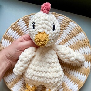 Crochet Chicken Snuggler – Crochet Chicken – Handmade Chicken – Crochet Chicken Lovey - Chickeb Lovey - Gifts for Children – Chicken