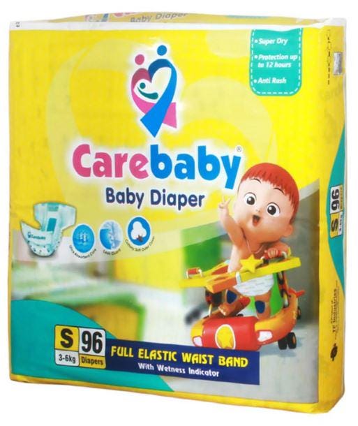 CareBaby Premium Baby Diapers – Ultra Soft, Rash-Free, Leak-Proof Pampers (Sizes S to XXL)