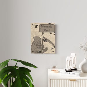 Memento Mori Acrylic Wall Art, Inspirational Home Decor, Unique Gift for Art Lovers, Gothic Style Decoration, Modern Wall Panel