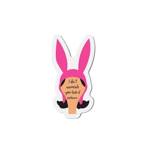 Funny Louise Belcher Die-Cut Magnet, Hilarious Cartoon Character Fridge Magnet, Quirky Kitchen Decor, Unique Gift Idea, Cute Refrigerator