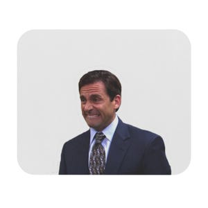 Rectangle Mouse Pad, The Office Michael Scott Brave Face, Desk Accessory, Office Decor, Funny Work Gift, Co-Worker Present image 3
