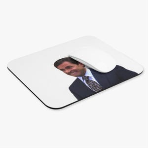 Rectangle Mouse Pad, The Office Michael Scott Brave Face, Desk Accessory, Office Decor, Funny Work Gift, Co-Worker Present image 2