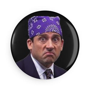 Prison Mike Button Magnet, Round (1 & 10 pcs) - The Office, Funny Fridge Decor, Michael Scott Gift, Office TV Show Merch, Locker Magnet