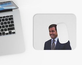 Rectangle Mouse Pad, The Office Michael Scott Brave Face, Desk Accessory, Office Decor, Funny Work Gift, Co-Worker Present