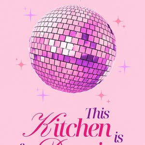 キッチンポスター、このキッチンはダンスのためのデジタルポスター - 楽しいウォールアート