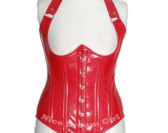 Red Patent Leather Underbust Corset | Women's Hot Look Dress