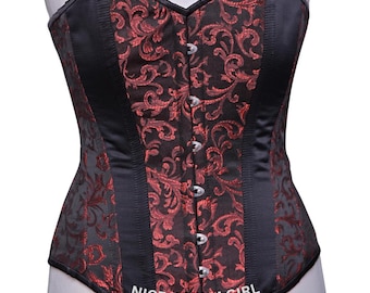 Gothic Romanze Überbrust-Korsett Blumen Brokat Korsett Top