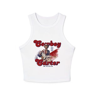 Camiseta de tirantes inspirada en Beyoncé para mujer, top corto de la gira Cowboy Carter 2025, atuendo para conciertos de primavera y verano para amantes de la música.