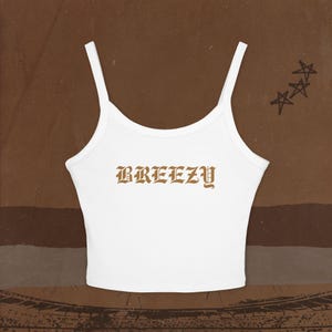 Women&#39;s BREEZY Inspired Spaghetti Strap Tank Top, Concert Outfit for Chris Brown Fans, Summer 2025 Breezy Bowl Shirt
