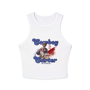 Camiseta de tirantes inspirada en Beyoncé para mujer, top corto de la gira Cowboy Carter 2025, atuendo para conciertos de primavera y verano para amantes de la música.