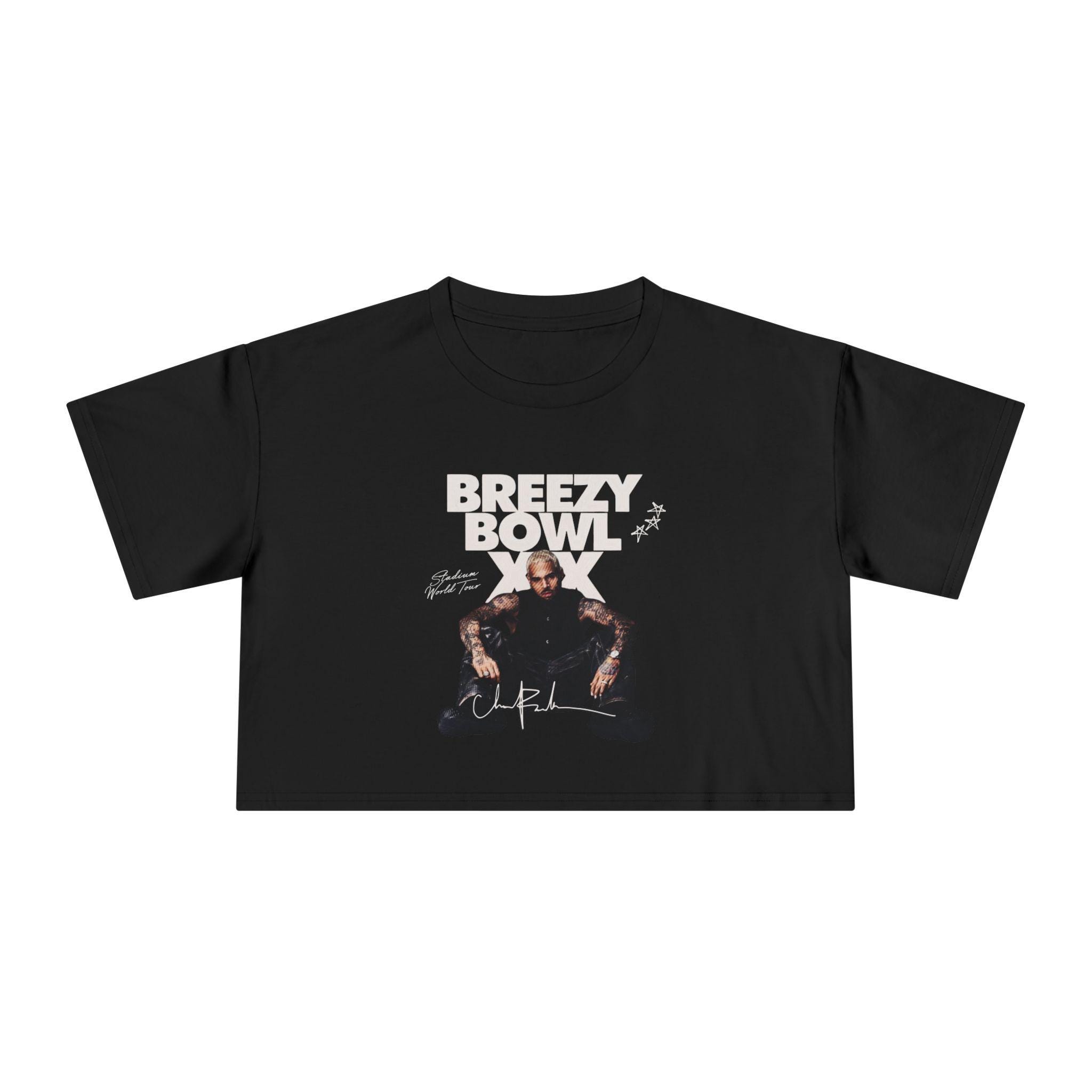 Breezy Bowl XX Tour Inspired Cropped Tee, Concert Shirt for Chris Brown Fans, Summer 2025 Breezy Bowl XX Crop Top