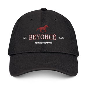 Cowboy Carter ,Denim Hat, Beyoncee Inspired Vintage Embroidered Tour Cap, Concert Lover, Festival Wear