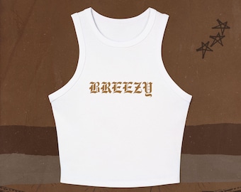 Women&#39;s BREEZY Inspired Tank Top, Crop Top for Chris Brown Fans, Summer 2025 Breezy Bowl Cropped Shirt