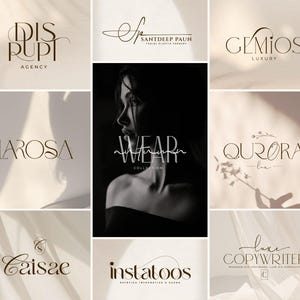 Anpassad minimalistisk logotypdesign: Modernt ordmärke, varumärkesbyggande kit för företag