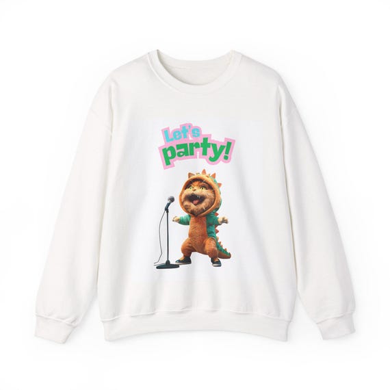 Dinosaur Party Sweatshirt, Funny Unisex Crewneck Jumper, Birthday Gift, Customizable, Novelty Clothing, Gift for Him/Her