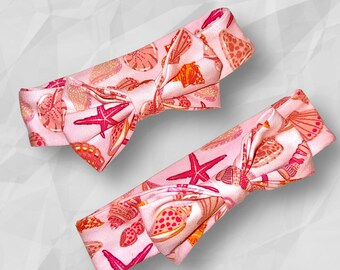 Handgefertigtes rosa Seaside Baby-Stirnband – Seestern & Muschel