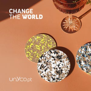 CORK RUBBER COASTERS | Round Coasters | Rustic Cork Coasters | Sustainable Coasters | Modern Reusable Non Slip Eco Cork Coasters | Pack 15
