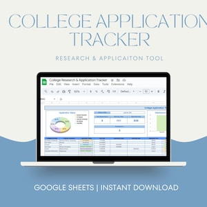 College Application Tracker | Google Sheets Template | University Application Tracker | College Research | College Application Template