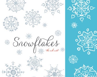CLIP ART and Photoshop Brushes - Snowflakes - for commercial and personal use