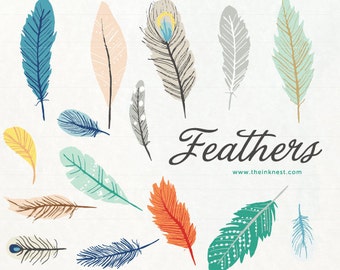 CLIP ART - Feathers - for commercial and personal use