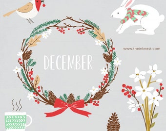 CLIP ART - December - for commercial and personal use