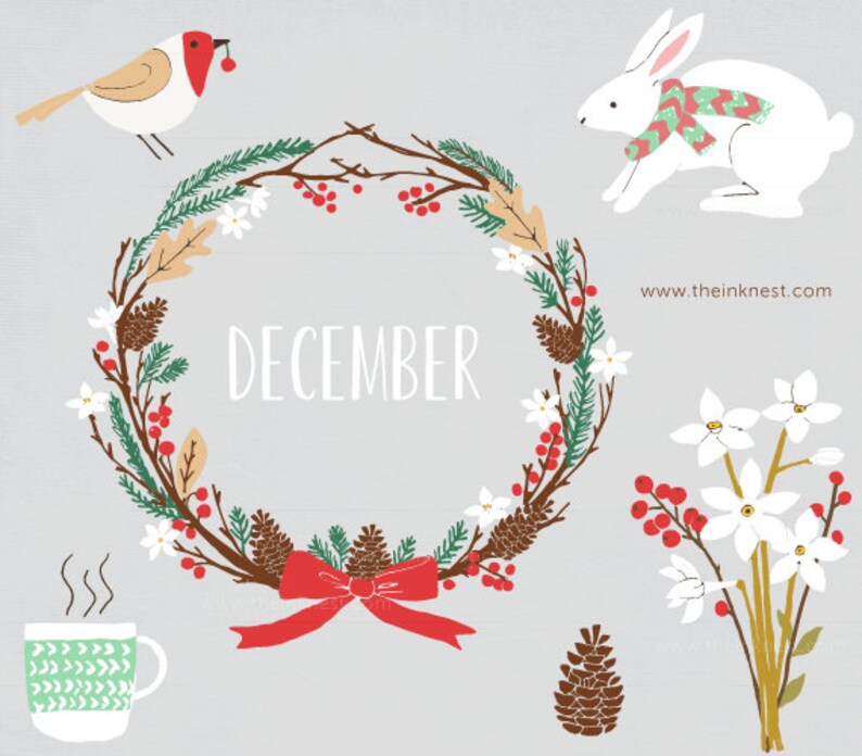 CLIP ART December for commercial and personal use image 1